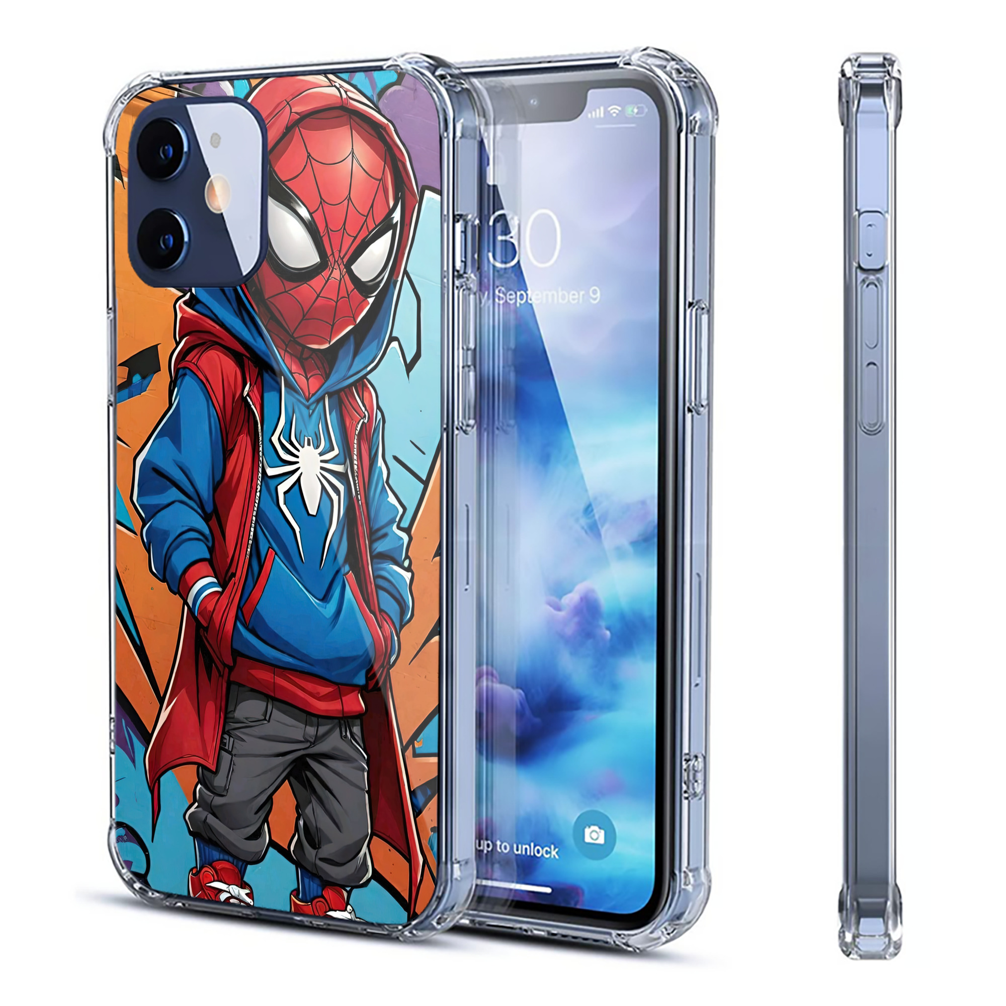 （画像用） Spider Man スパイダーマン 【iPhone 12シリーズ対応】透明スマホケース（クリアソフトケース）